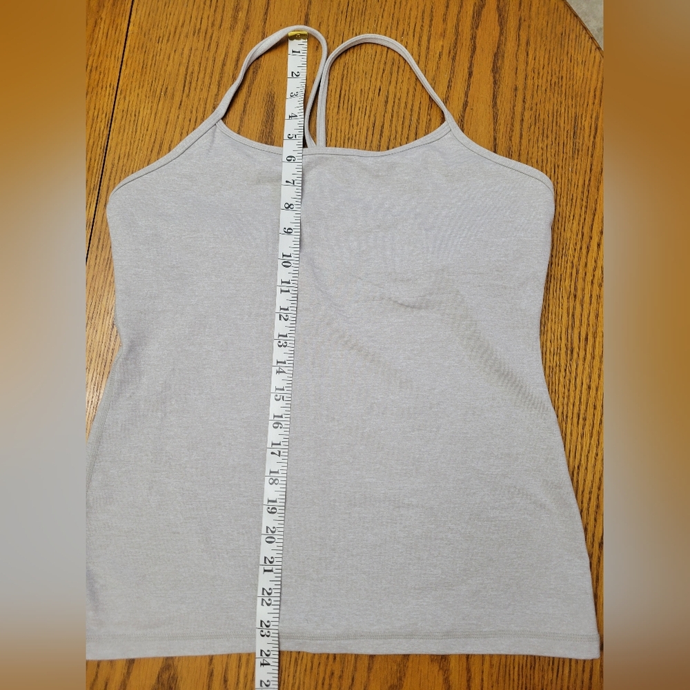 Lululemon Power Y Fitted Tank Top Light Grey Luon Size 12 - Picture 7 of 7